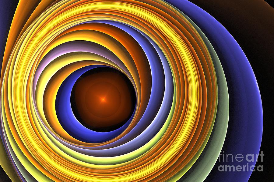 Abstract Digital Art - Eye of the Sun by Kim Sy Ok