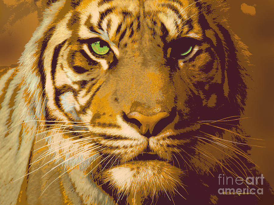 Animal Digital Art - Eye of the Tiger Animal Portrait  by Dale Jackson