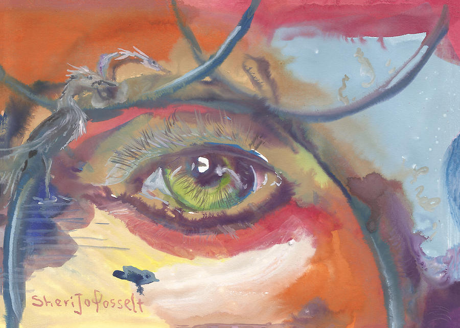 Eye See a Bird Painting by Sheri Jo Posselt