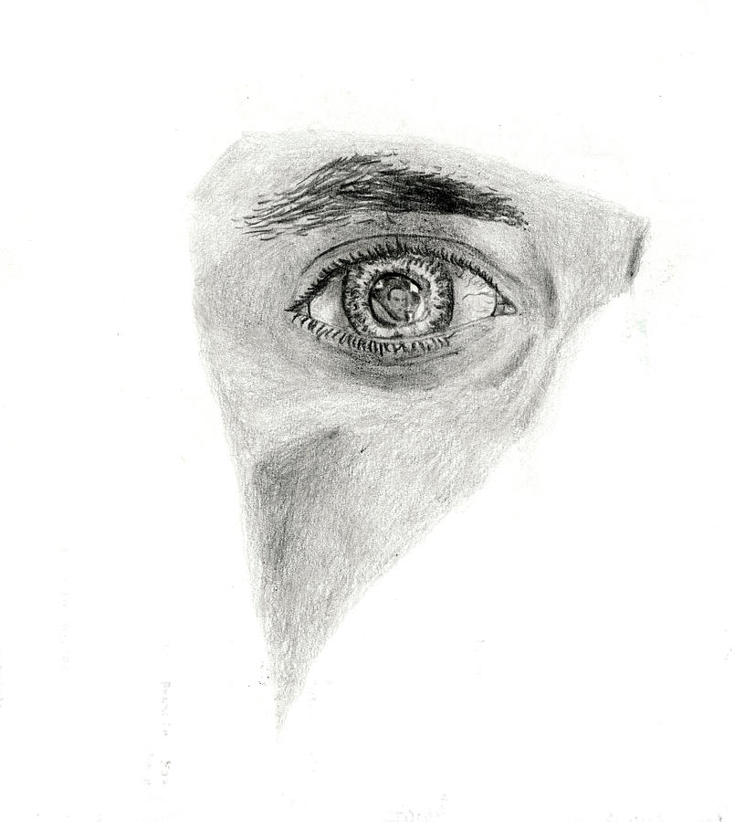 Self Portrait Drawing - Eye see my Self by Michael McKenzie