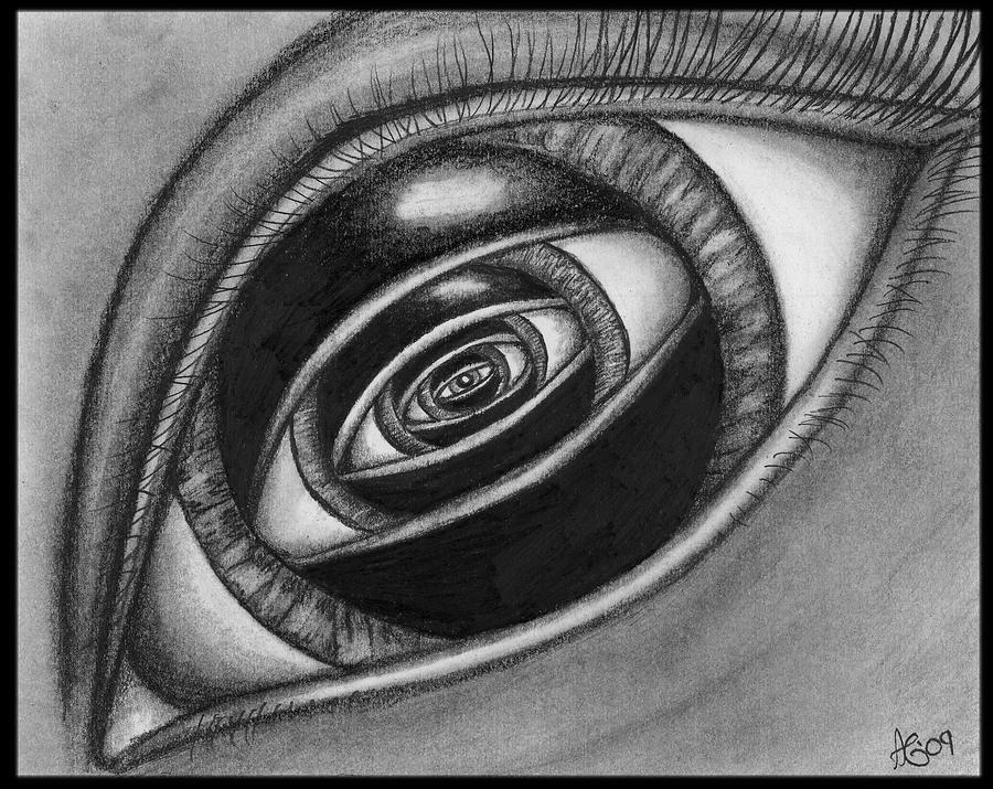 trippy eyeball drawing