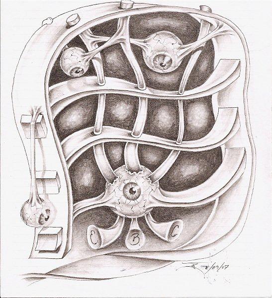 Pencil Drawing - EyeBall Count by Jared Kendall