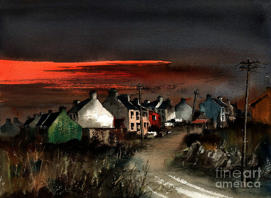 Cork Beara Eyeries Sunset Beara Painting by Val Byrne