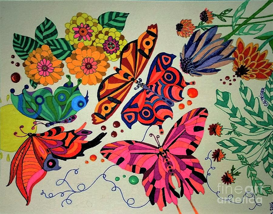 Eyes of the Butterflies Painting by Alison Caltrider