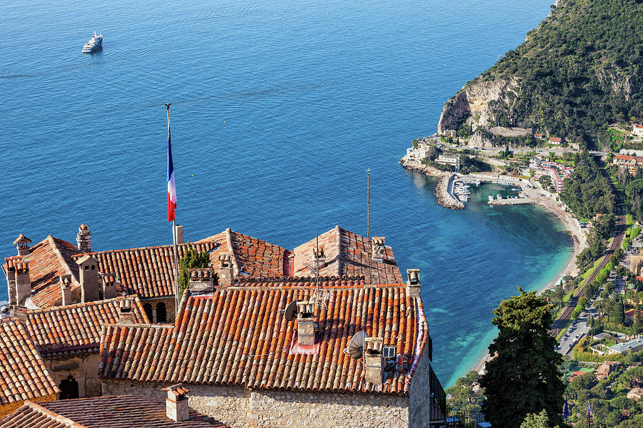 Eze Village and The Sea in France Photograph by Artur Bogacki