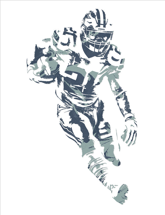 Ezekiel Elliott Dallas Cowboys Oil Painting 2 Mixed Media by Joe Hamilton -  Pixels