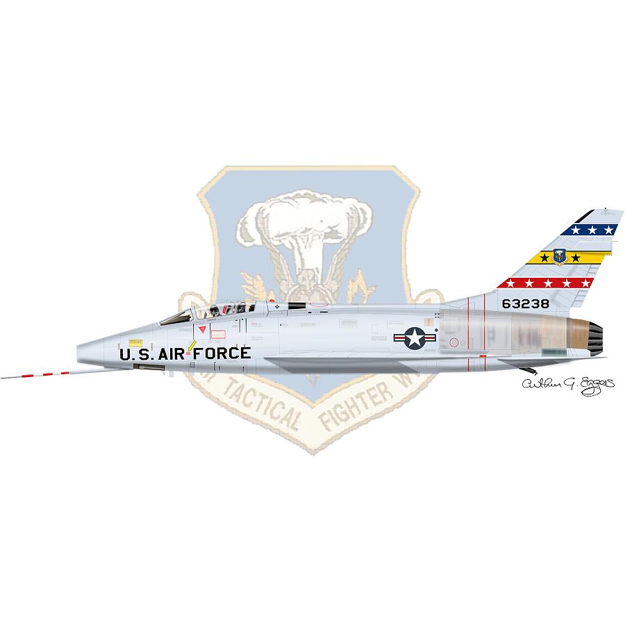F-100d Digital Art - F-100D Super Sabre by Arthur Eggers