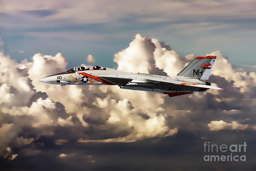 Top Gun Digital Art - F-14 Tomcat VF-114 by Airpower Art