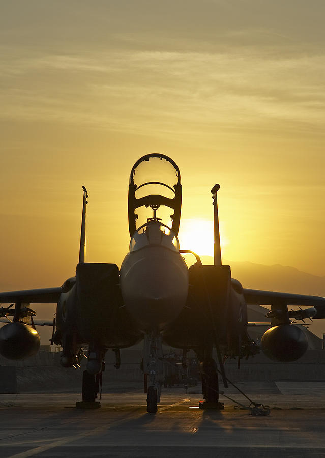 Jet Photograph - F-15E Sunrise Portrait by Tim Grams