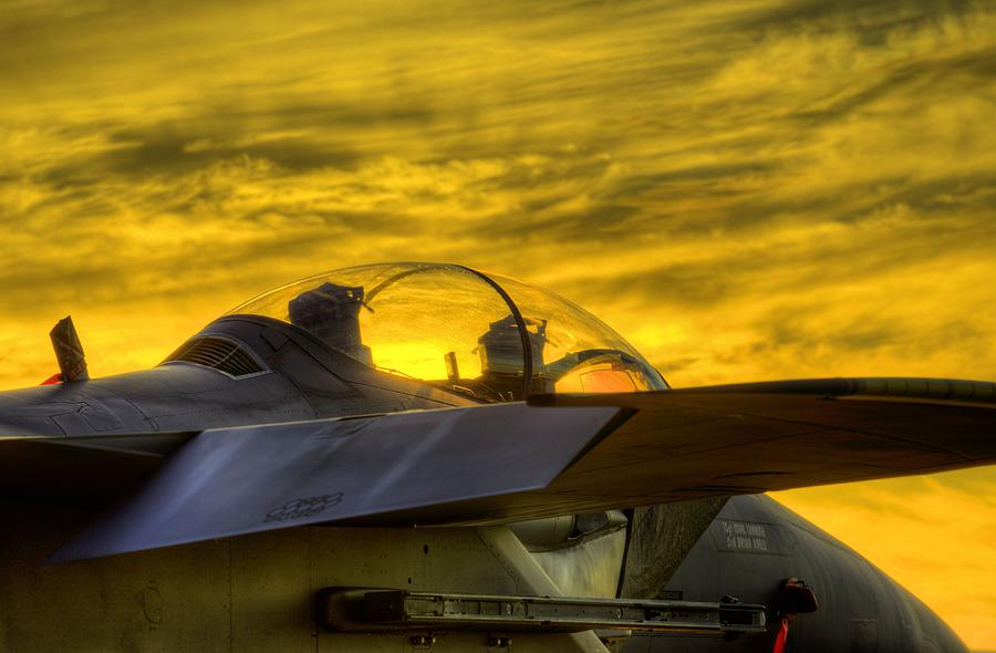 Jet Photograph - F-15E Sunset by JC Findley