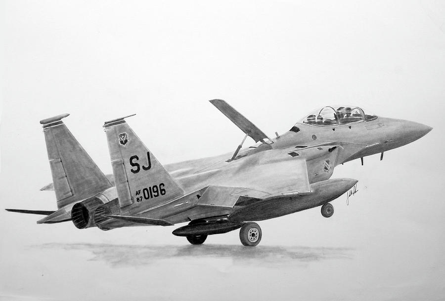 F-15E Touchdown Drawing by Jack McPeek