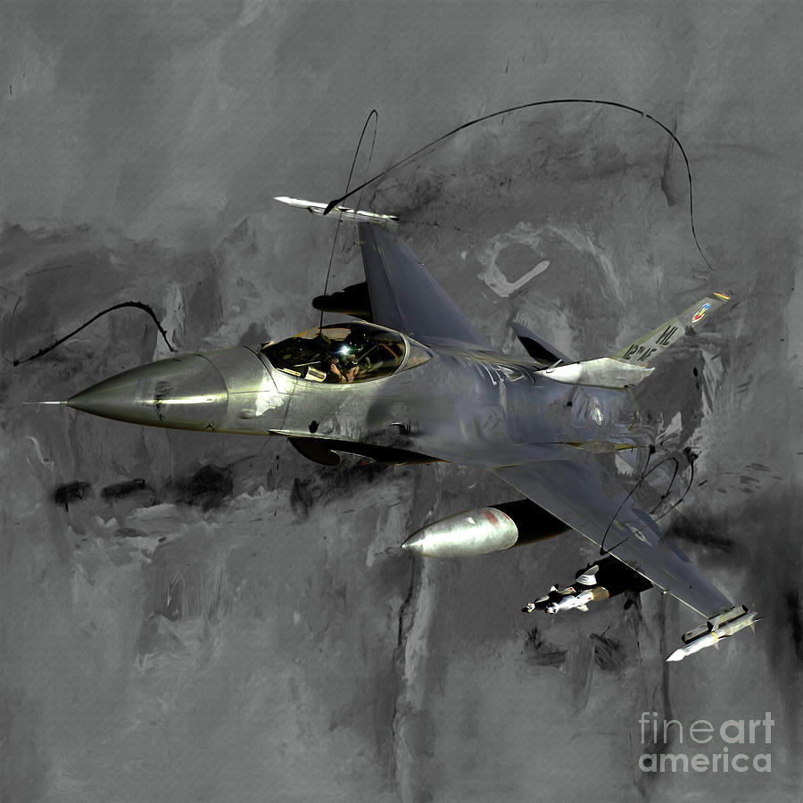 F 16 Air Craft  Painting by Gull G