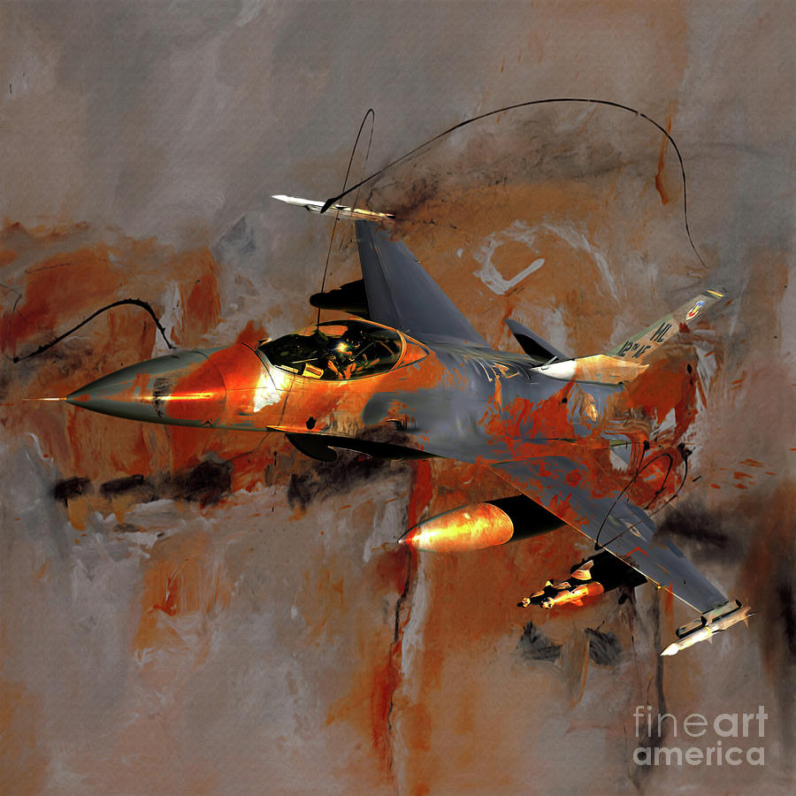 F 16 art  Painting by Gull G