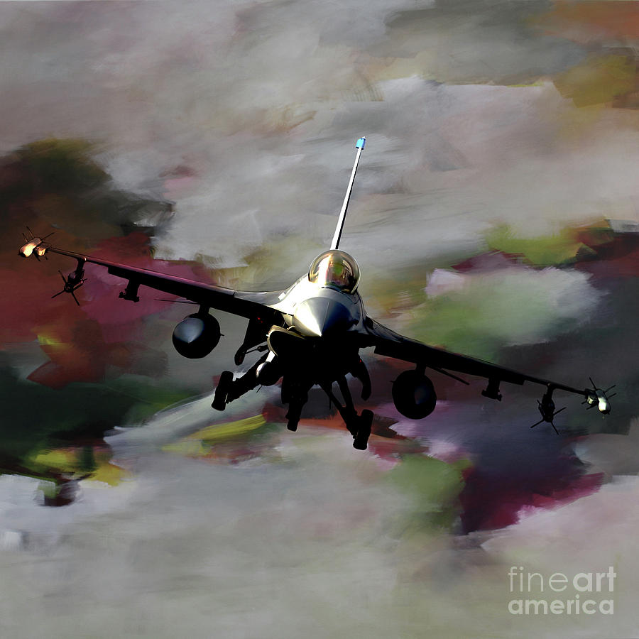 f 16 Falcon fighter 021 Painting by Gull G
