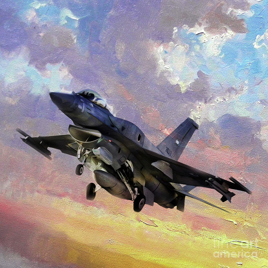 Airplane Painting - F 16 fighting falcon 011v by Gull G