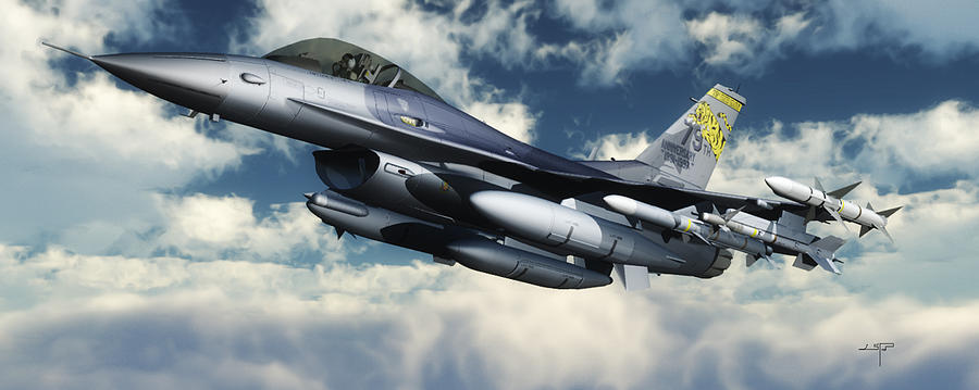 F-16 Fighting Falcon Digital Art by Steven Palmer