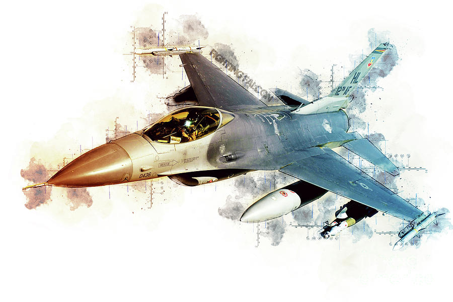 F-16 Fighting Falcon Tech Digital Art by Airpower Art