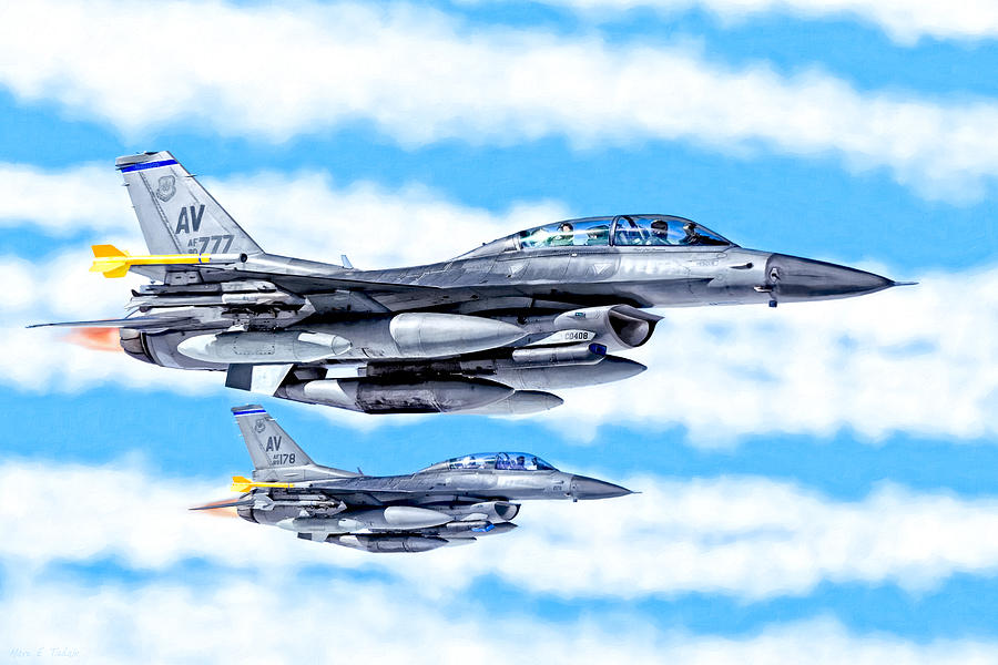 F-16 Fighting Falcons In Flight Photograph by Mark Tisdale