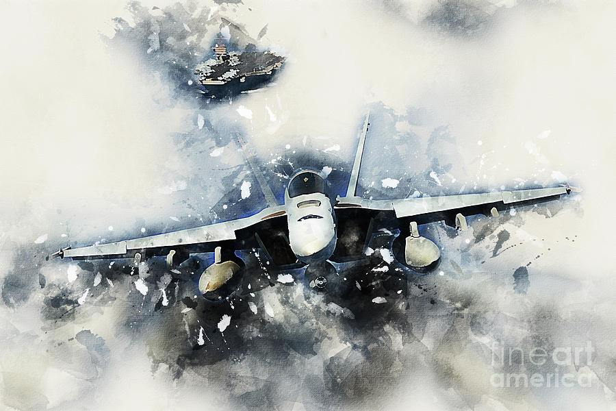 F-18 Digital Art - F-18 Super Hornet Painting by Airpower Art