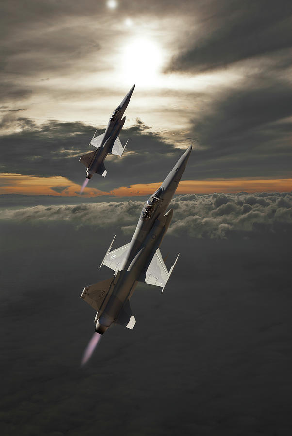 F-20 Tigershark Interceptors Digital Art by Erik Simonsen