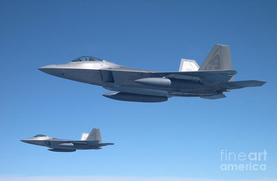 F-22 Formation Photograph By Mark McIntosh - Fine Art America