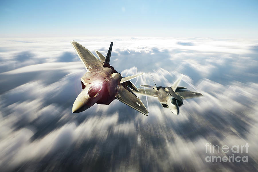 F-22 Raptor Strike Digital Art by Airpower Art