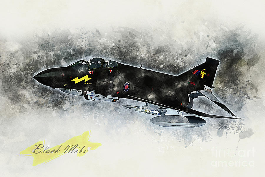 F-4 Phantom Black Mike Digital Art by Airpower Art