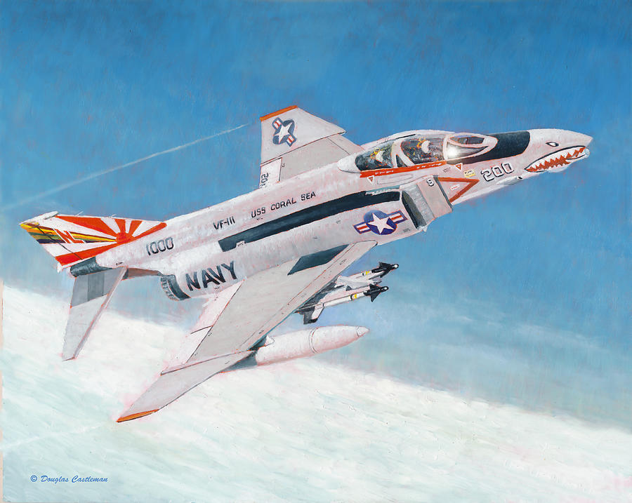 F-4B Phantom II of VF-111 Painting by Douglas Castleman