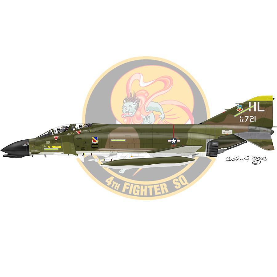 F-4D Phantom II 4TFS Digital Art by Arthur Eggers