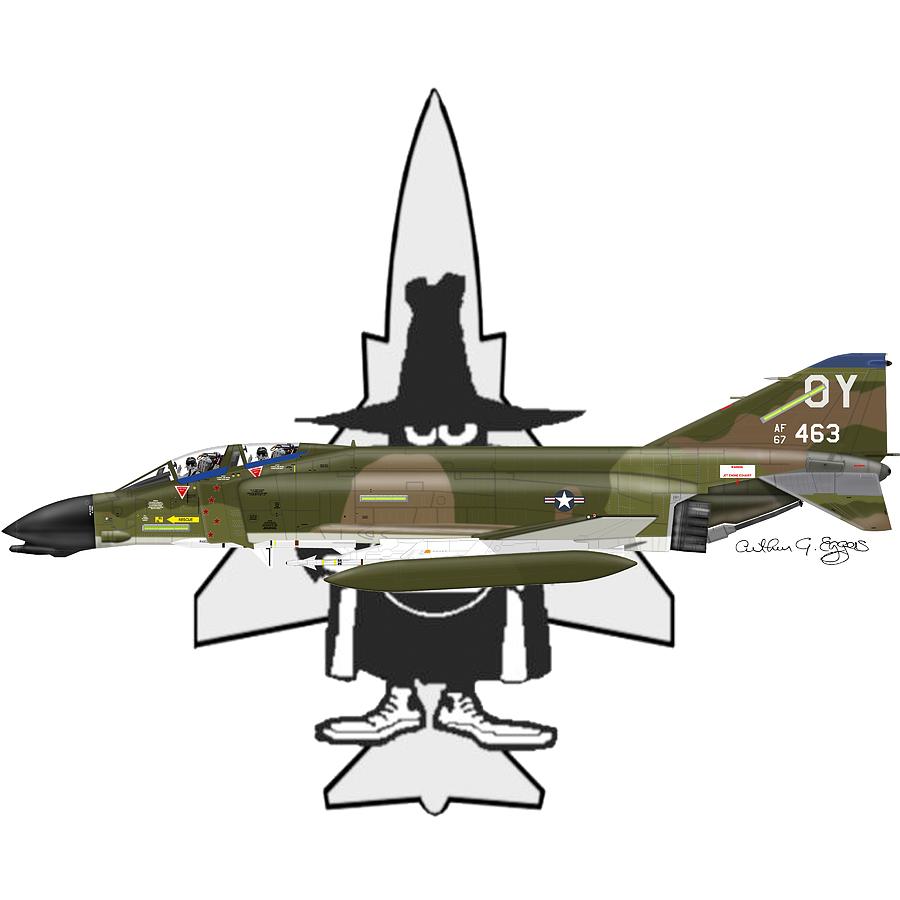 F-4D Phantom II Spook Digital Art by Arthur Eggers