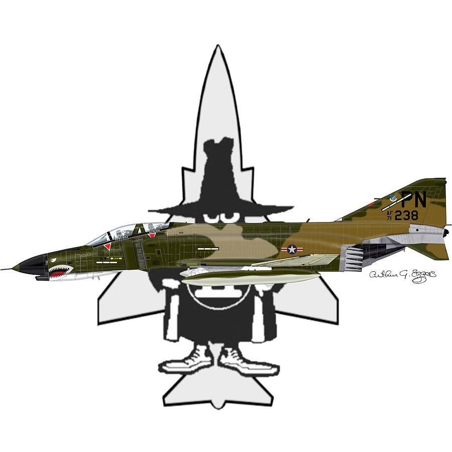 F-4E Phantom II Spook Digital Art by Arthur Eggers