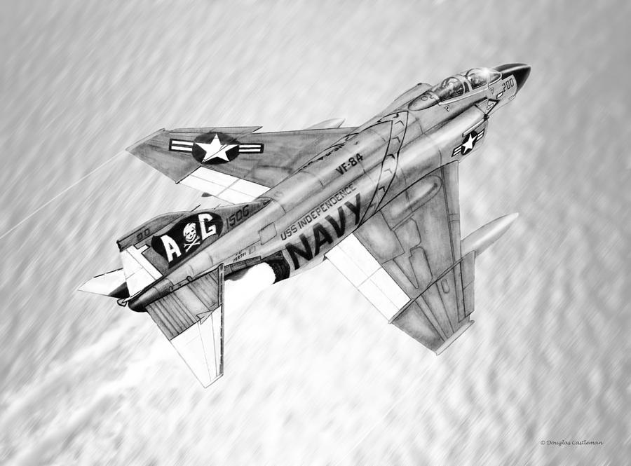 F-4B Phantom II #1 Drawing by Douglas Castleman