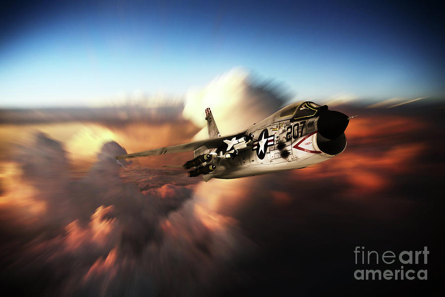 F-8 Crusader Digital Art by Airpower Art