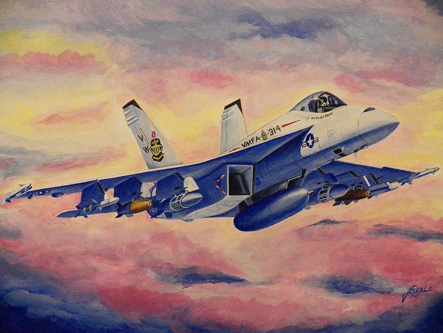 Jet Painting - F/A-18 Fighter by Jim Reale