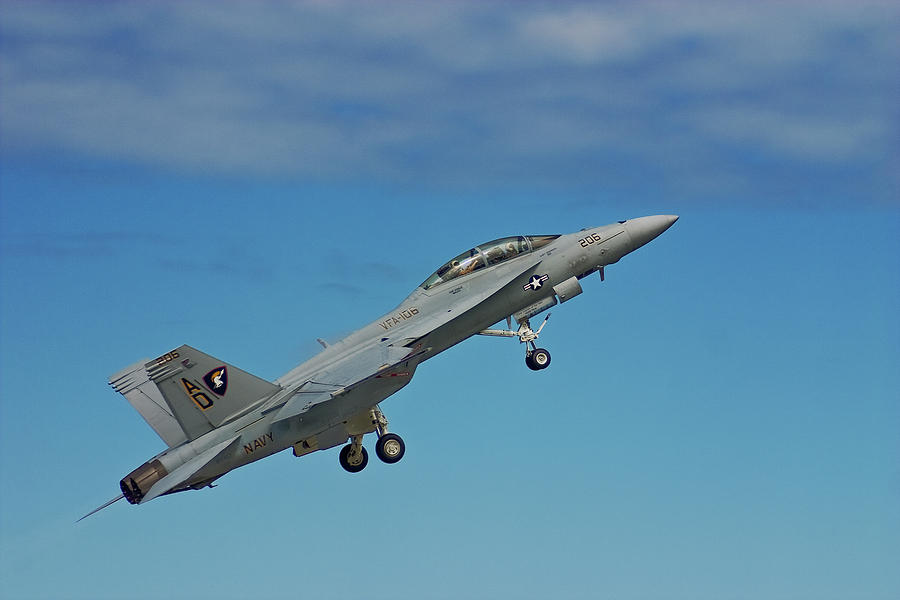 F/A -18 Super Hornet climb out Photograph by Bruce Beck - Fine Art America