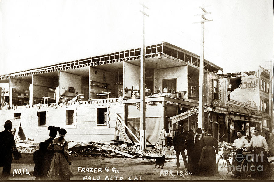 Palo Alto Photograph -  F. W. Frazer and Co. Dry Goods and Apartment on the 2nd floor April 1906 by Monterey County Historical Society