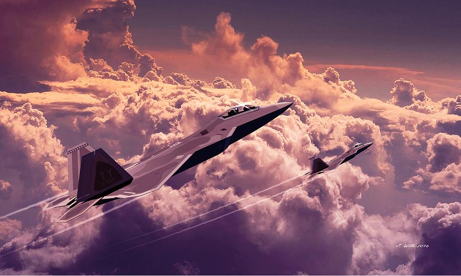 F22 Raptor Aviation Art Digital Art by John Wills - Fine Art America