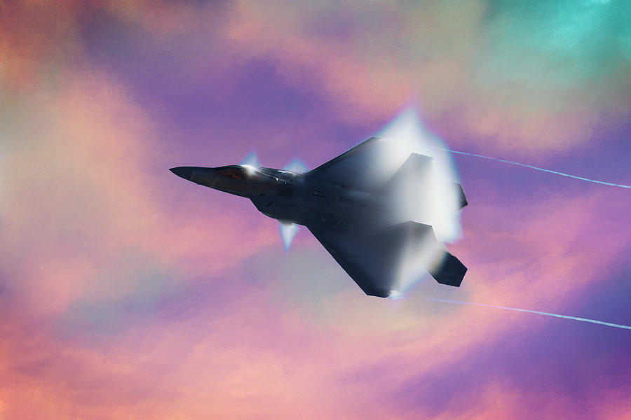 F22 Raptor in Vapor Cloud Photograph by Morgan Wright