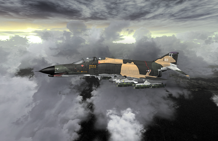 Airplane Digital Art - F4E inbound by Mike Ray