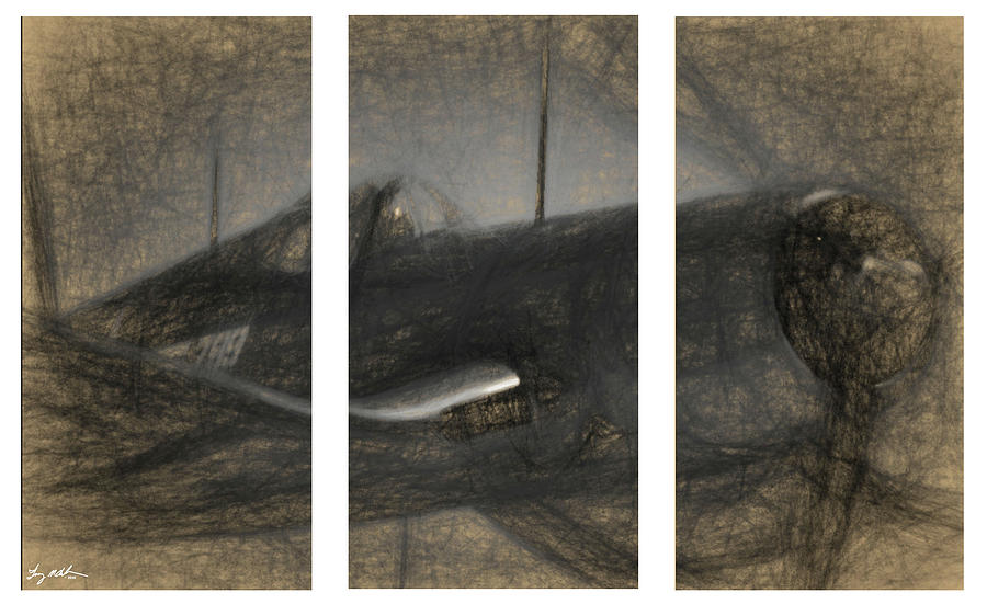 F4U Corsair Triptych Example Digital Art by Tommy Anderson