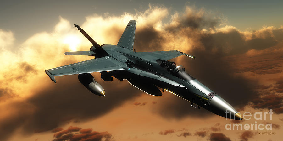 Jet Painting - FA-18 Hornet Fighter by Corey Ford