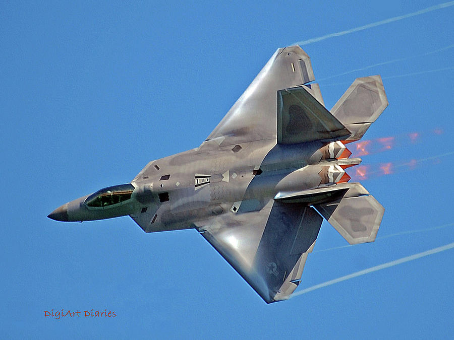 FA 22 Raptor from Air Show Digital Art by DigiArt Diaries by Vicky B Fuller