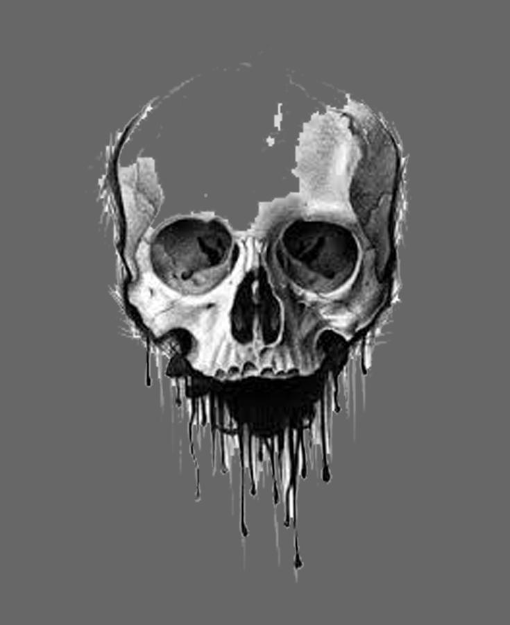 Skull 1 T-shirt Painting by Herb Strobino