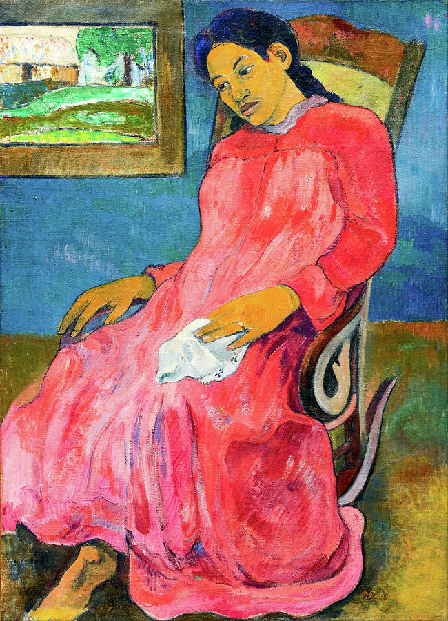 Faaturuma-Melancholic Painting by Eugene Henri Paul Gauguin