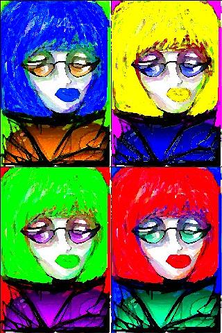 Fab Faces Greeting Card by Rae Chichilnitsky