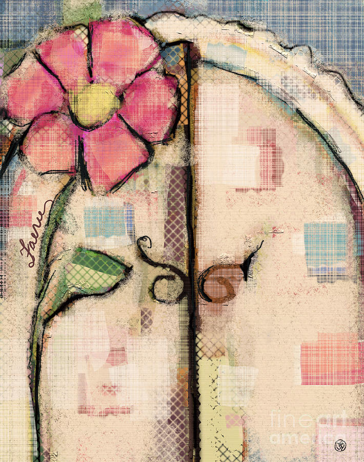 Fairy Mixed Media - Fabric Fairy Door by Carrie Joy Byrnes