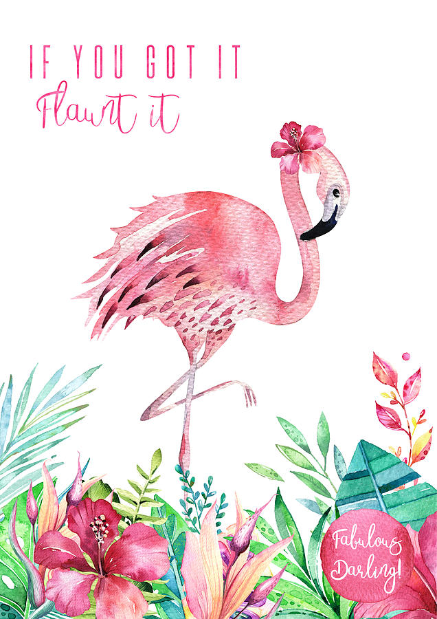 Nature Mixed Media - Fabulous Flamingo - Flaunt It by Amanda Jane