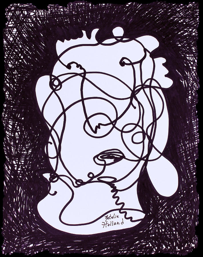 Face 7 Drawing by Natalie Holland
