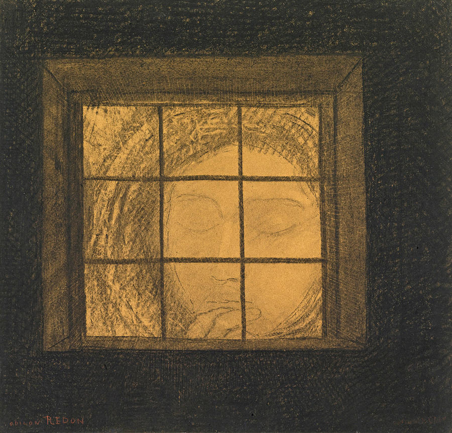 Face behind a Window  Drawing by Odilon Redon