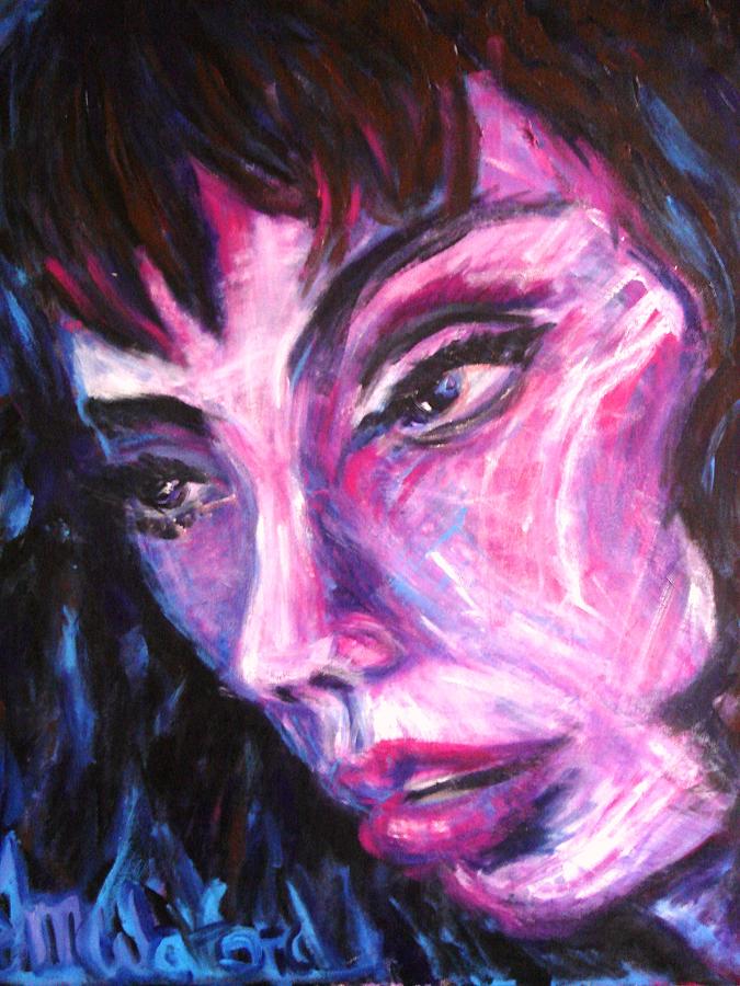 Portrait Painting - Face Down by Jenni Walford Portrait Painting - Face Down by Jenni Walford